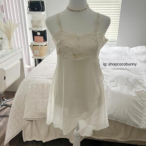 fairy princess off white mini slip dress